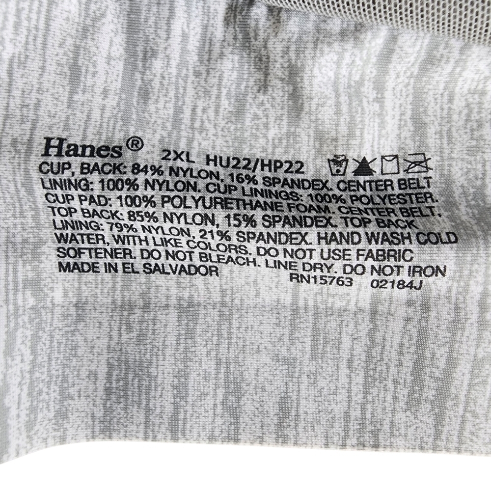 Hanes Gray/Silver Full-Coverage Bra with Soft Molded Cups - 2XL - Picture 4 of 6